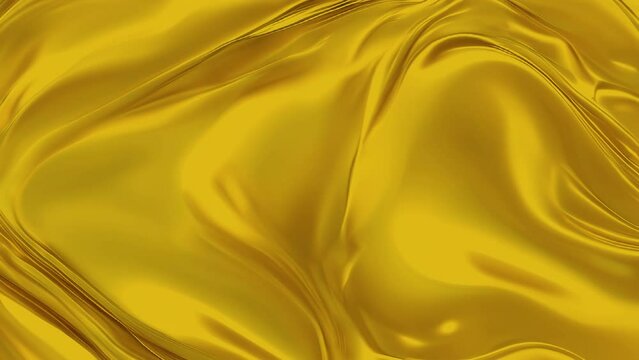 Gold wave flag seamless loop high resolution animation. 4K