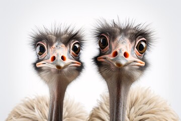 close up of two ostriches
