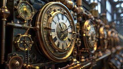 Antique clock and modern timing circuits maintaining perfect precision