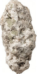 A large rock with a greenish tint