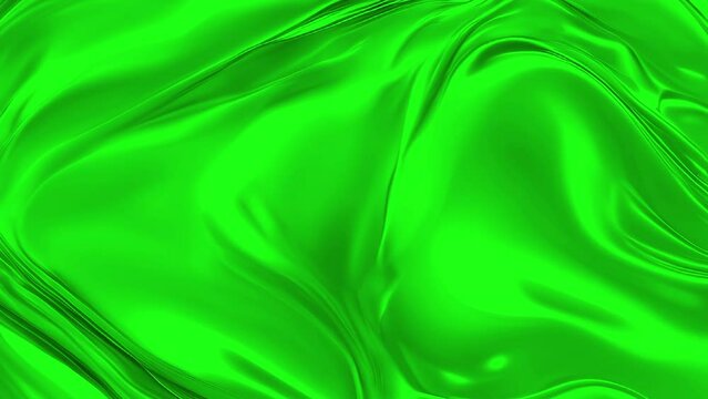 Green wave flag seamless loop high resolution animation. 4K