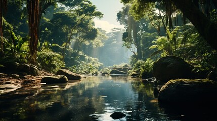 a river in a forest