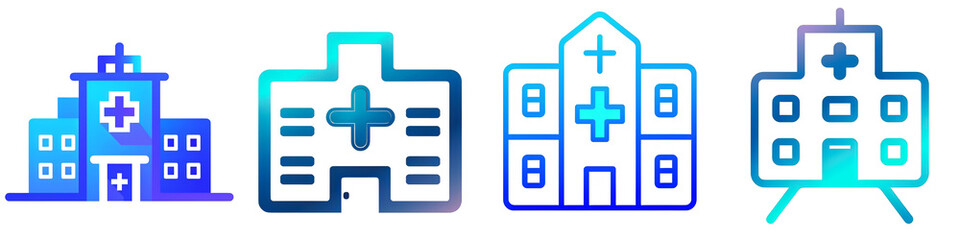 Obraz premium Hospital clipart collection, symbol, logos, icons isolated on transparent background