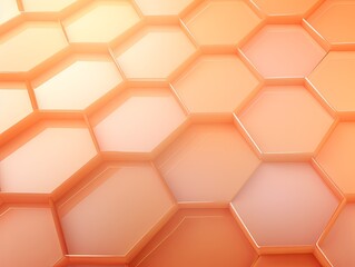 Peach hexagons pattern on peach background. Genetic research, molecular structure. Chemical engineering. Concept of innovation technology. Used for design healthcare, science and medicine background b