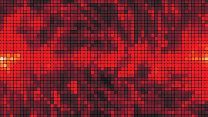Red mosaic background in technology concept. Abstract red LED squares. Technology digital square red color background. Red pixel grid background. vector illustration.