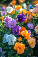 a group of colorful flowers