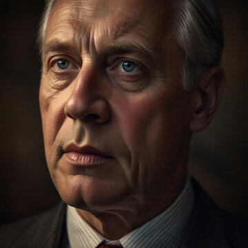 Portrait of a Distinguished 1930s Gentleman Wearing a Classic Suit and Tie