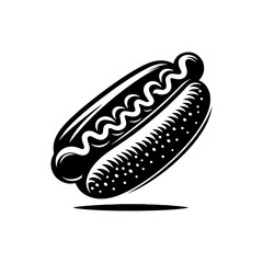 Graphic Hotdog Silhouette: Ideal for Your Projects - Hotdog Illustration
