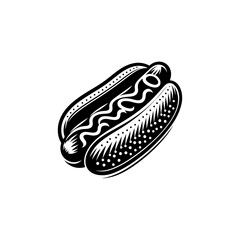 Silhouette of a Mouthwatering Hotdog: Ideal for Designers - Hotdog Illustration
