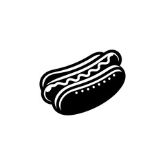 Irresistible Hotdog Silhouette: Perfect for Any Project - Minimallest Hotdog Vector
