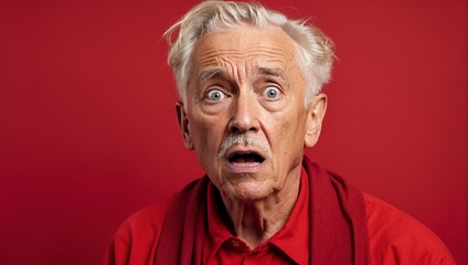Old man shocked reaction high Quality image