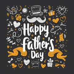 a black and white card with text and doodles