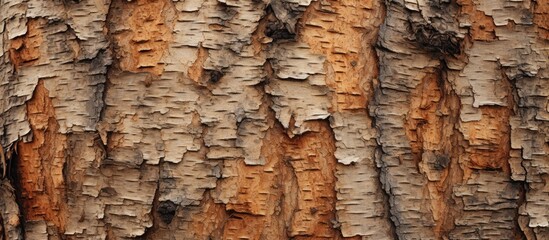 Tree trunk close up with peeling bark