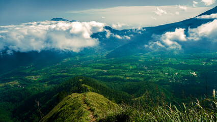 Scenic view from Mount Andong against the sky