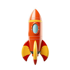 cartoon rocket isolated on white