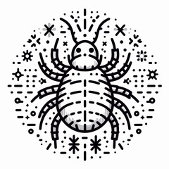 Dust mite, linear icon. Line with editable stroke