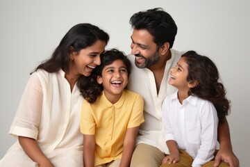 Fototapeta premium Child cheerful laughing parent.