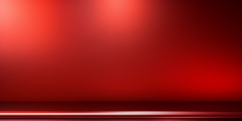 Red foil metallic wall with glowing shiny light, abstract texture background blank empty with copy space  - obrazy, fototapety, plakaty