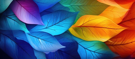 Rainbow leaf closeup shot