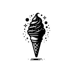 Versatile Ice Cream Silhouette Graphic - Easy to Use, Minimallest Ice Cream Vector
