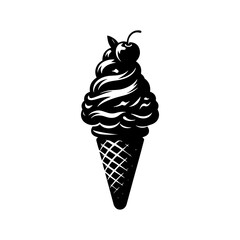 Ice Cream Silhouette Graphic - Simple and Effective, Minimallest Ice Cream Vector
