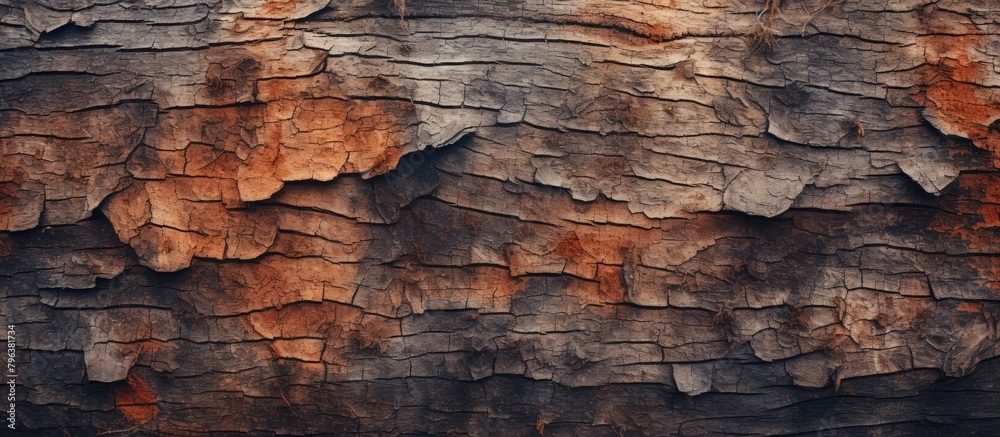 Poster close up of textured tree bark