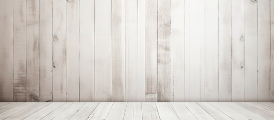 Close up of wooden floor and white wall