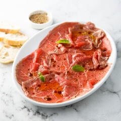 Homemade beef carpaccio