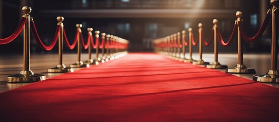 Naklejka premium Red carpet event with rope barrier