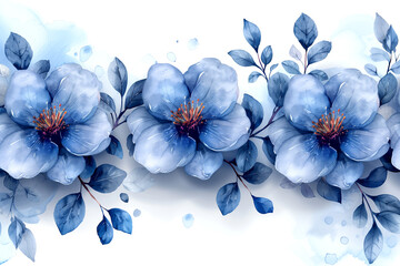 A blue flower with a white background