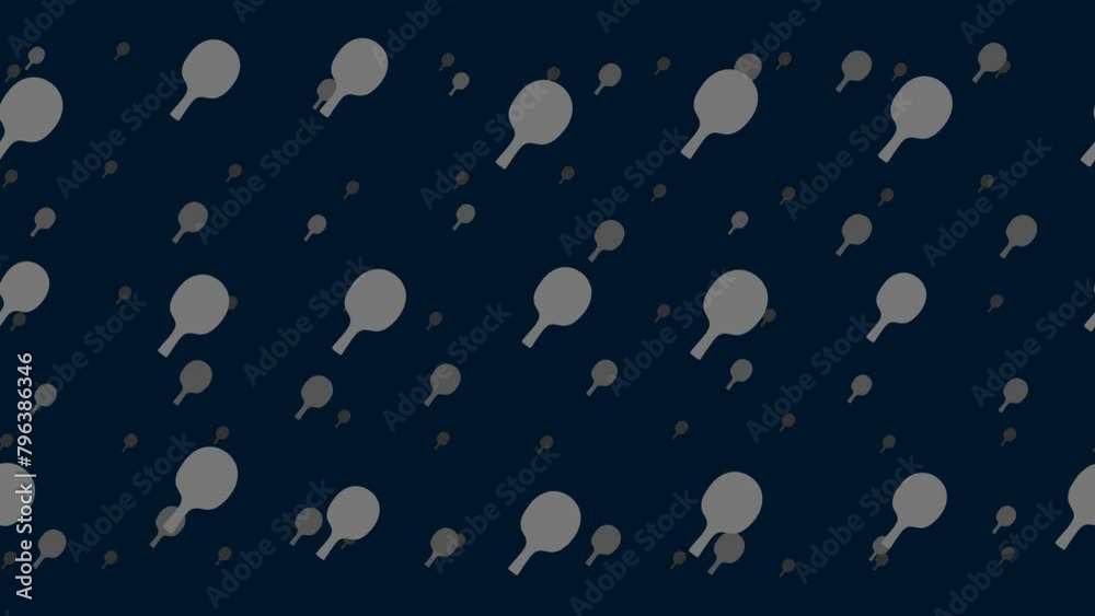 Poster table tennis symbols float horizontally from left to right. parallax fly effect. floating symbols ar