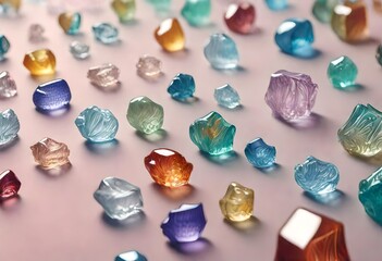 set of gemstones, gemstones isolated on white background 