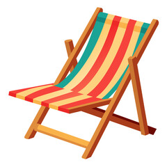vacation beach chair, icon, vector illustration