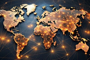 A graphical information picture of global business. Trade, tourism, electronic communication.