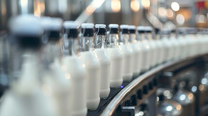 Efficient dairy processing with modern bottled milk production line at a standard factory