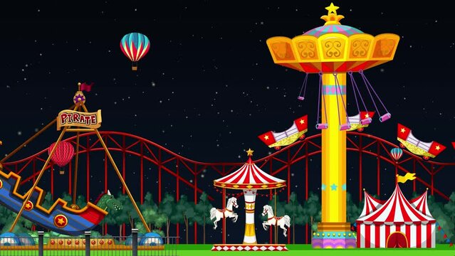 Festive Night at the Animated Amusement Park