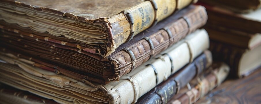A stack of old books with the top one titled "The Art of War"