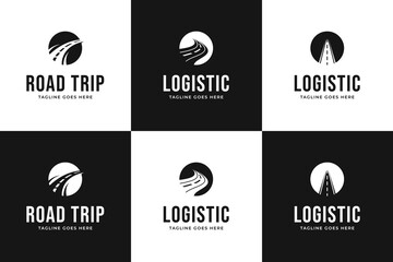 Collection of road logo design symbol template vector illustration