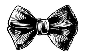 bow tie engraving black and white outline