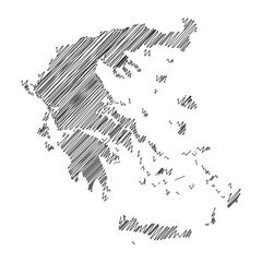 Obraz premium Greece thread map line vector illustration