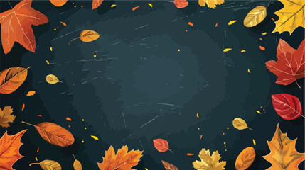 Back to school vector illustration with autumn leaves
