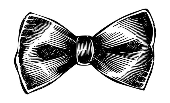 recommend clip art: bow tie engraving black and white outline