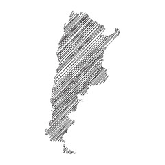 argentina thread map line vector illustration