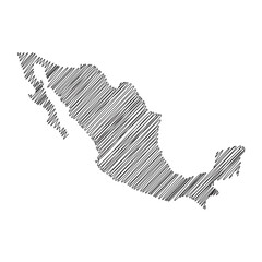 Mexico thread map line vector illustration