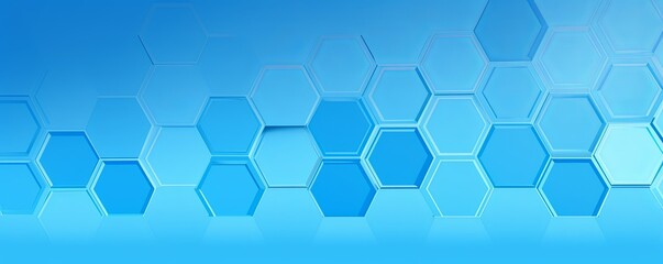 Obraz na płótnie Canvas Sky Blue hexagons pattern on sky blue background. Genetic research, molecular structure. Chemical engineering