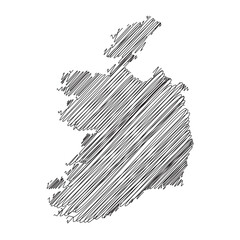 Ireland thread map line vector illustration