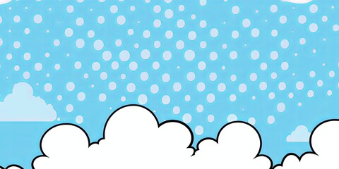 Sky Blue pop art background in retro comic style with halftone dots, vector illustration of backdrop with isolated dots blank empty with copy space 
