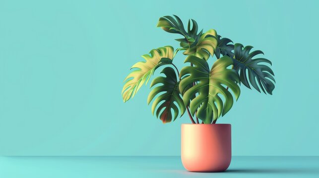 An infographic illustrating the role of a vibrant plant in boosting mood and productivity in a clean workspace