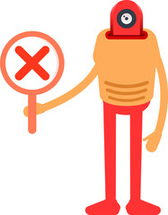 Humanoid Character Showing Wrong Mark
