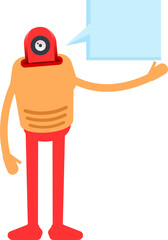 Humanoid Character and Speech Bubble
